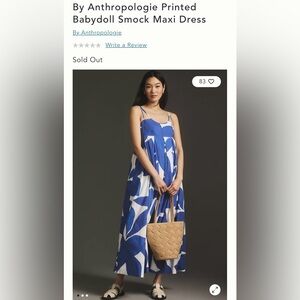 Anthropologie Blue and White Spaghetti Strap Sundress